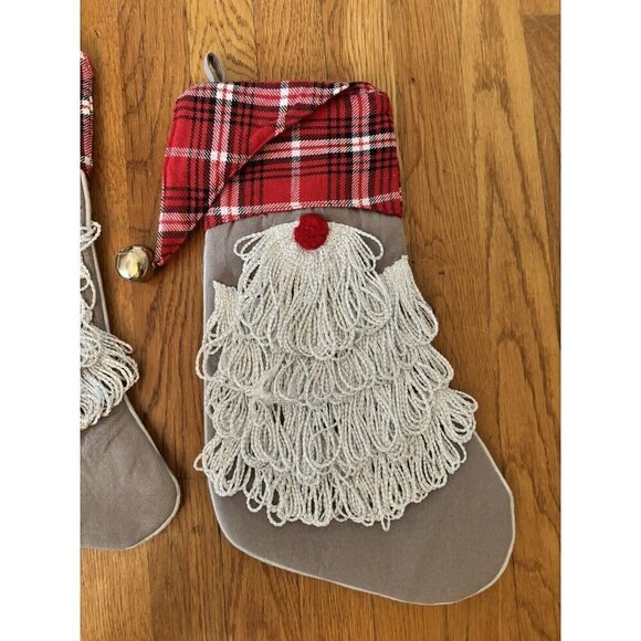Lot of 2 Max Studio Home Christmas Gnome Stockings 17” - Picture 3 of 6